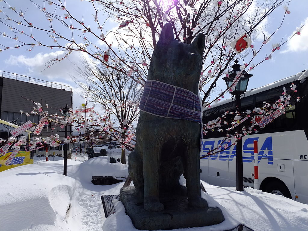Statyn av hunden Hachiko vid Odate-stationen, Japan. Bild: Wikimedia Commons.