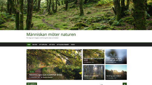 Skärmdump av sajten Människan möter naturen.